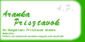 aranka prisztavok business card